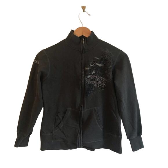 Harley Davidson S turtleneck sweater zip up black - Picture 1 of 8